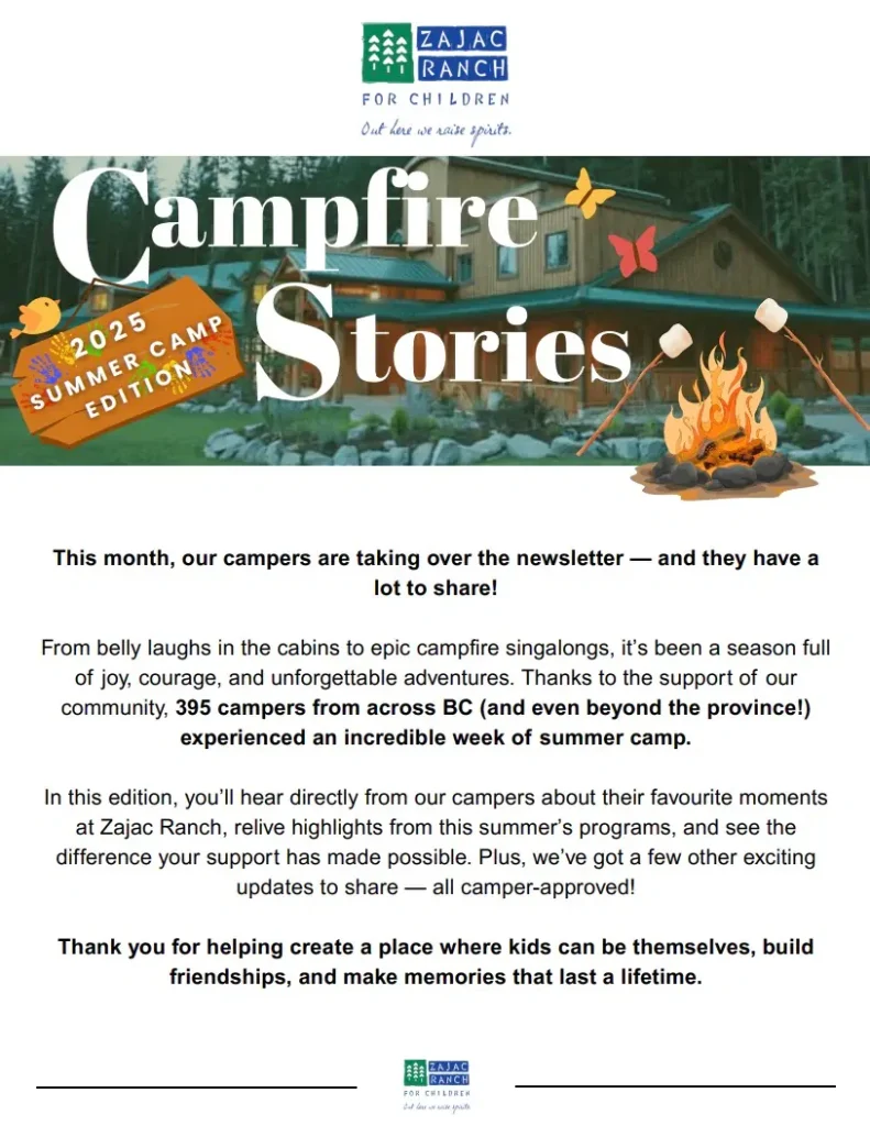 Summer 2025 campfire stories newsletter